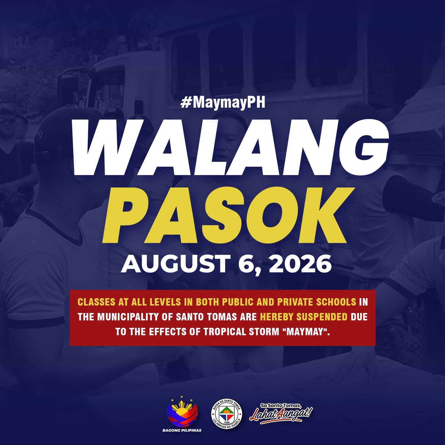 Face-to-face Class Suspension Advisory Due to Tropical Storm "MAYMAY"